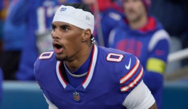 Keon Coleman taking the field