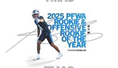 Tetairoa McMillan named PFWA Rookie and Offensive Rookie of the Year