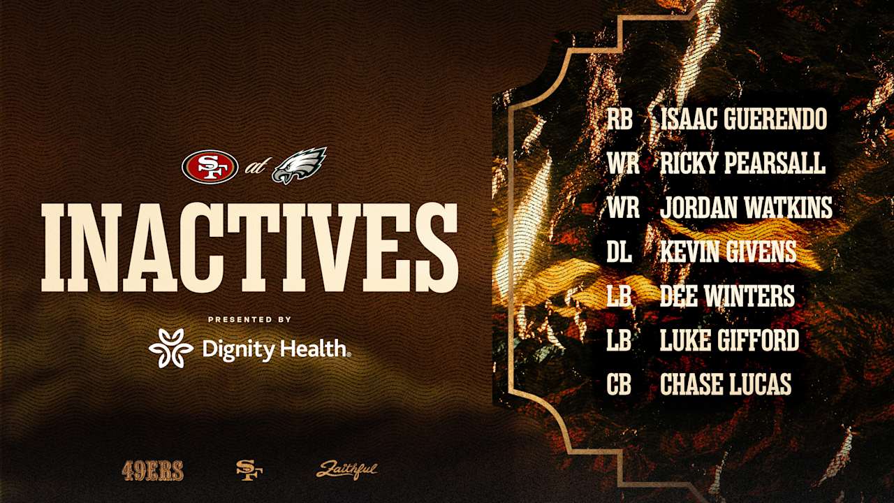 Ricky Pearsall OUT, Trent Williams Active vs. Eagles; Inactives for Wild Card #SFvsPHI