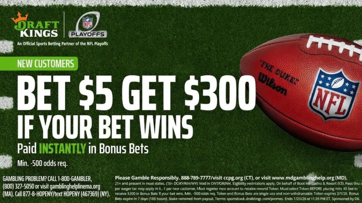 DraftKings promo code: Claim $300 in bonus bets for Panthers-Rams, Bears-Packers on NFL Wild Card Saturday