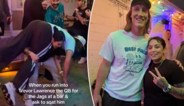 Trevor Lawrence squatted by Jaguars fan in bizarre bar moment