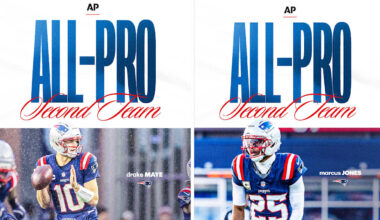 Patriots QB Drake Maye and PR Marcus Jones Named Second-Team All-Pros By the Associated Press