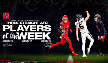 Three Straight AFC Player of the Week Honors in H-Town