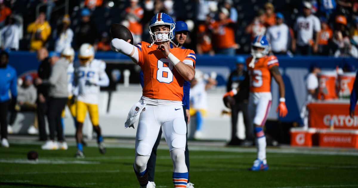 Broncos quarterback Jarrett Stidham speaks ahead of AFC Championship Game