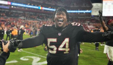 Falcons' Dorlus avoids knee injury, will miss season finale because of injured hamstring