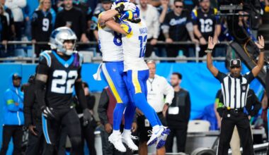 Stafford's late TD pass to Parkinson lifts the Rams past the Panthers 34-31 in the wild-card round