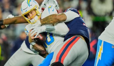 Herbert's playoff struggles continue in Chargers' wild-card loss to Patriots