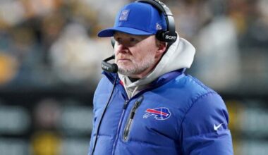 Buffao Bills fans honor Sean McDermott with tribute shirts and snow sculpture