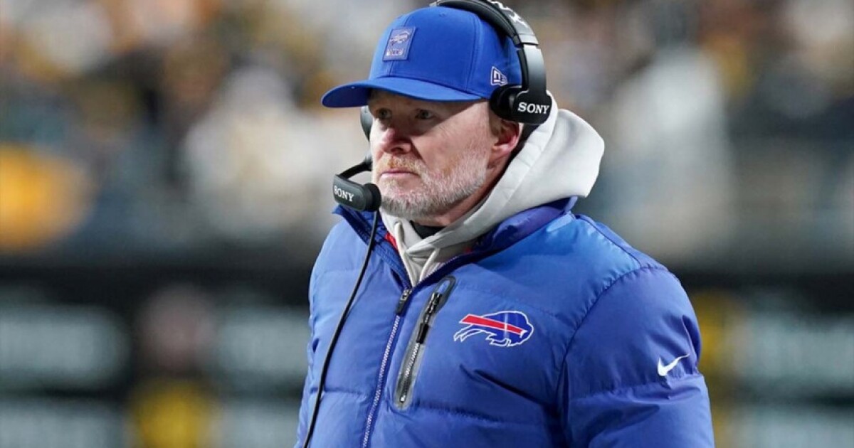 Buffao Bills fans honor Sean McDermott with tribute shirts and snow sculpture