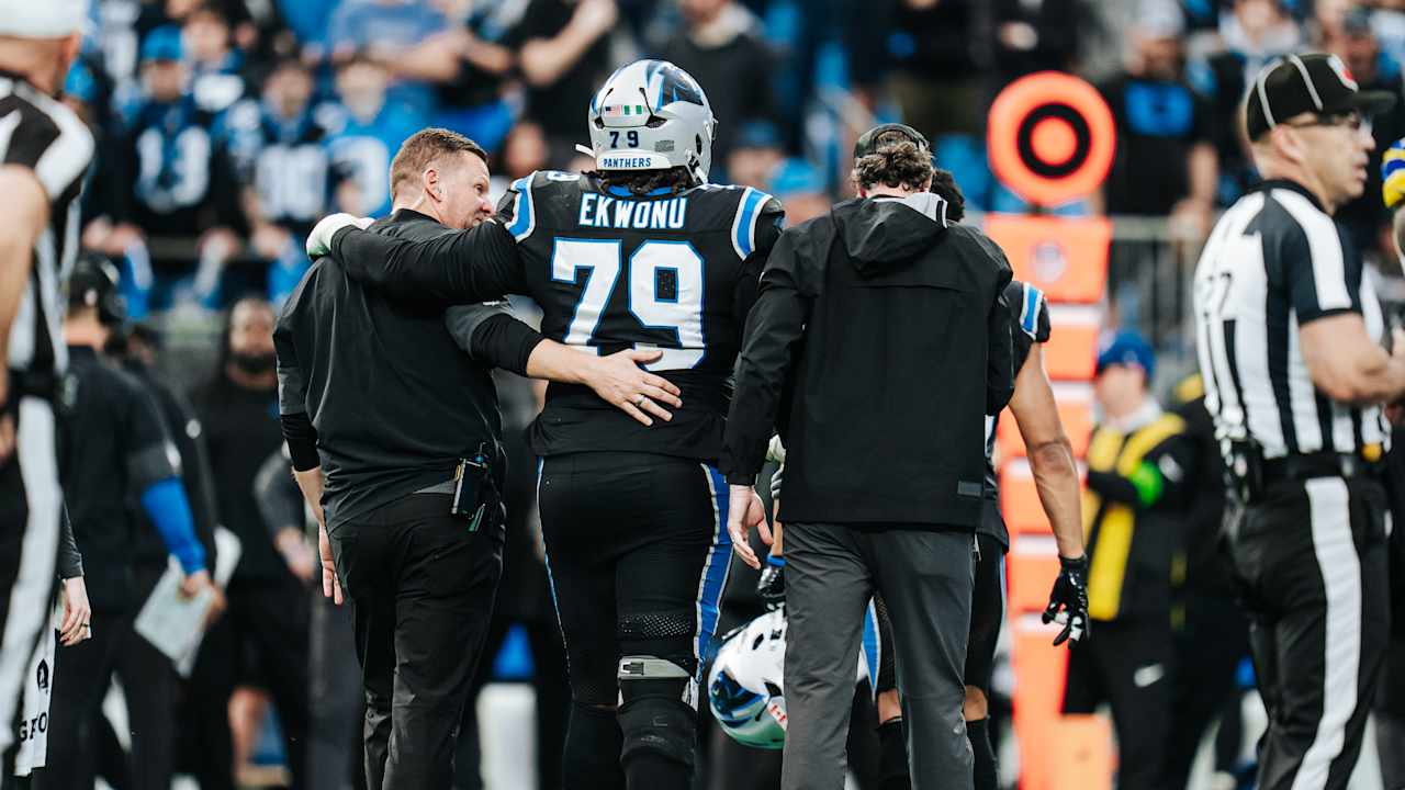 Ikem Ekwonu suffers ruptured patellar tendon in playoff loss