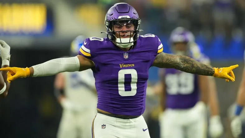 Ivan Pace Jr. reacting during a Vikings game