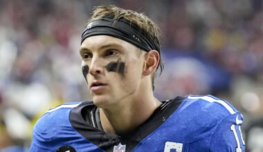 Indianapolis Colts wide receiver Alec Pierce leaves the field