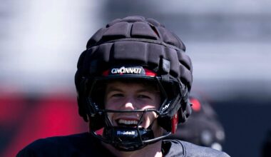 Cincinnati Bearcats linebacker Jake Golday smiles