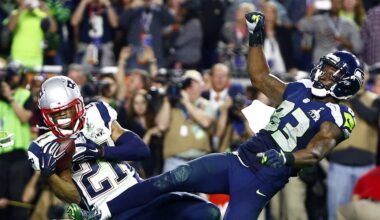 Feb 4, 2026; Santa Clara, CA, USA; Seattle Seahawks and New England Patriots helmets at Levi's Stadium. Mandatory Credit: Kirby Lee-Imagn Images