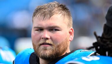 Carolina Panthers center Cade Mays