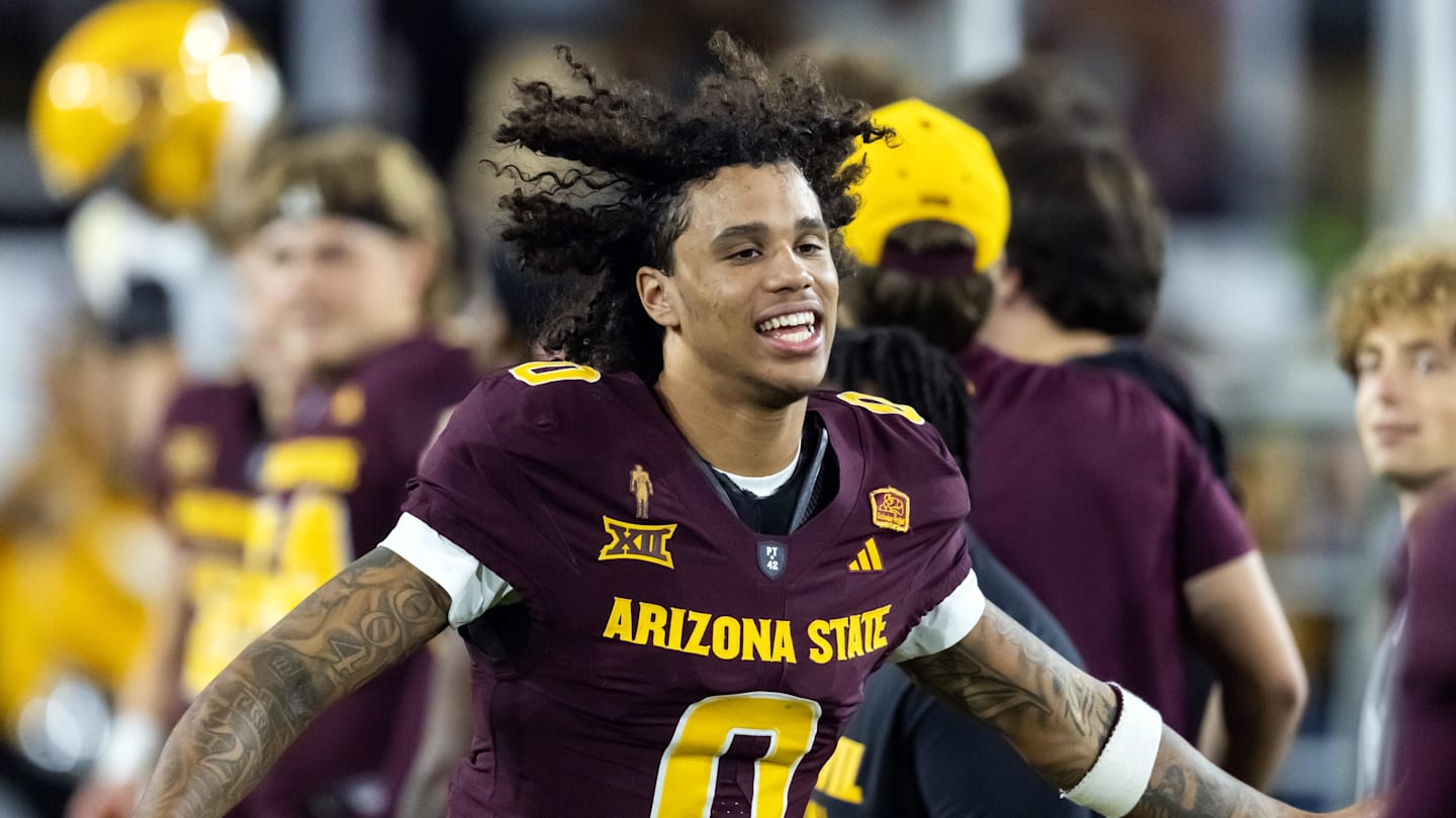 Jordyn Tyson WR Arizona State Sun Devils. Mandatory Credit: Mark J. Rebilas-Imagn Images