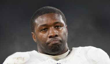 Baltimore Ravens inside linebacker Roquan Smith following a game