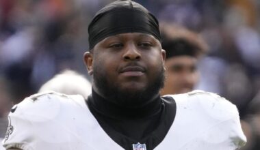 Oct 19, 2025; Chicago, Illinois, USA; New Orleans Saints guard Cesar Ruiz (51) walks off the field after the game against the Chicago Bears at Soldier Field. Mandatory Credit: David Banks-Imagn Images