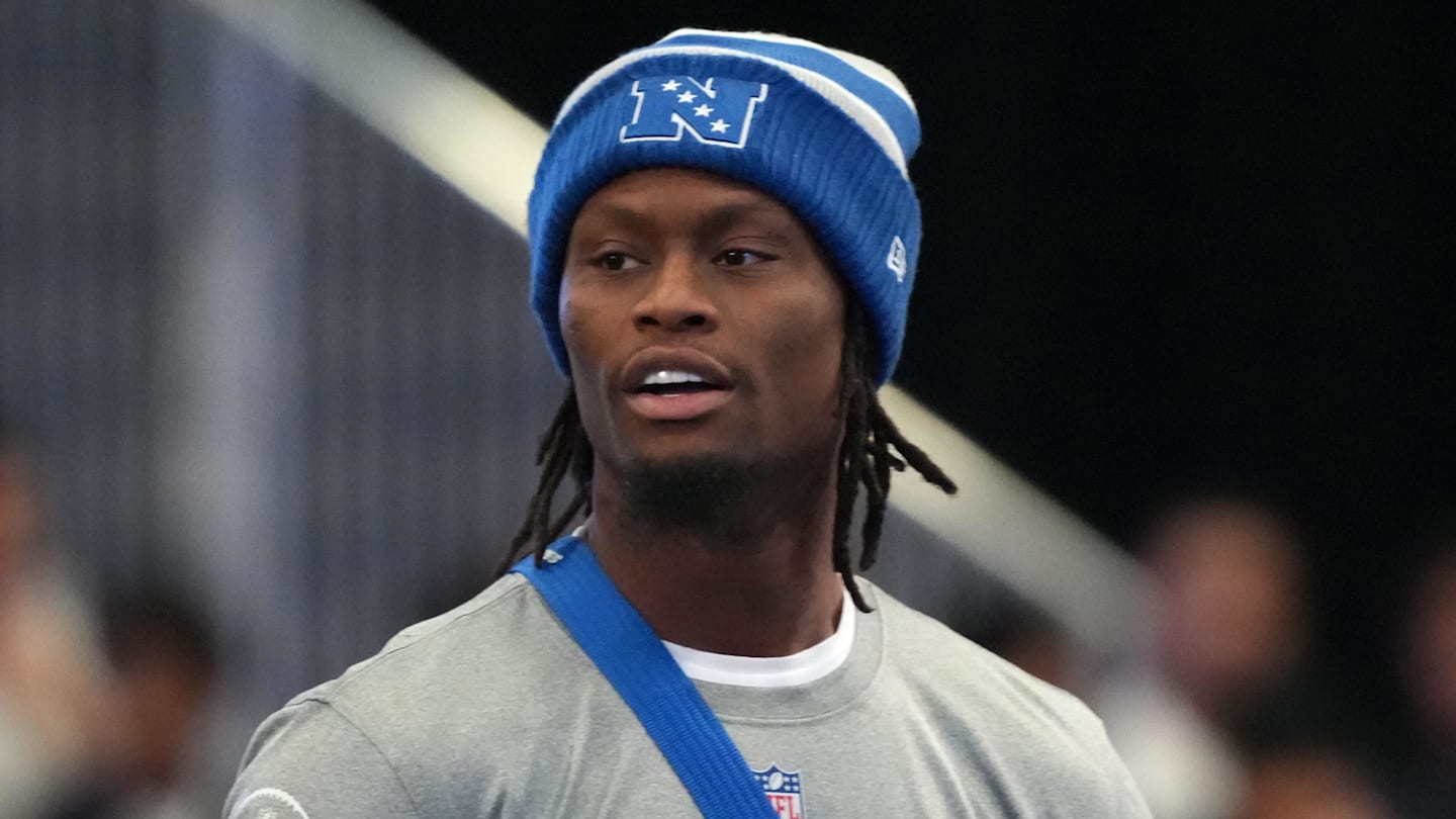 Feb 2, 2026; San Francisco, CA, USA; Dallas Cowboys receiver George Pickens during NFC practice at the NFL Flag Fieldhouse at Moscone Center South Building. Mandatory Credit: Kirby Lee-Imagn Images