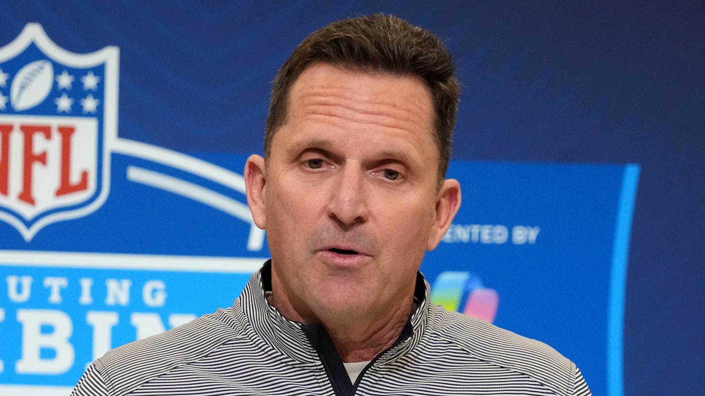 Feb 25, 2025; Indianapolis, IN, USA; Denver Broncos general manager George Paton speaks during the NFL Scouting Combine at the Indiana Convention Center. Mandatory Credit: Kirby Lee-Imagn Images