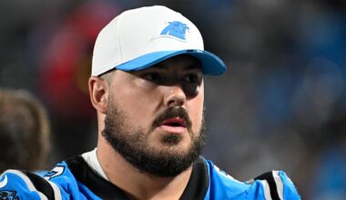 Carolina Panthers offensive lineman Austin Corbett