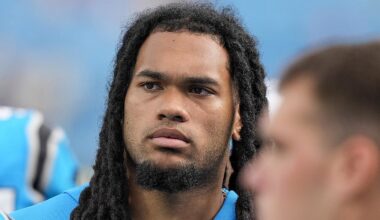 Carolina Panthers running back Jonathon Brooks