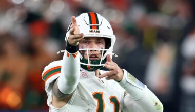 Miami Hurricanes quarterback Carson Beck