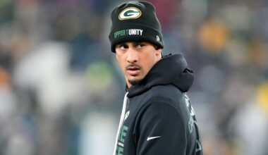 Dec 27, 2025; Green Bay, Wisconsin, USA; Green Bay Packers quarterback Jordan Love (10) is seen prior to the game against the Baltimore Ravens at Lambeau Field.