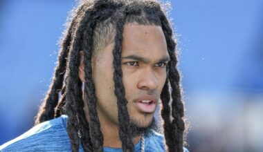 Carolina Panthers running back Jonathon Brooks