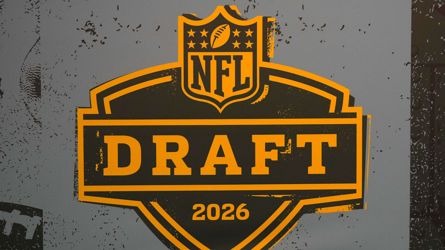 The 2026 NFL Draft logo at the Super Bowl LX Experience