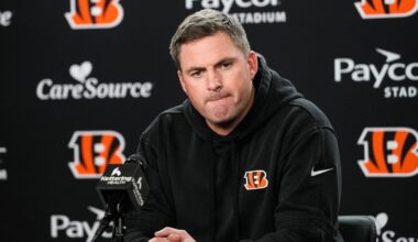 Bengals Head Coach Zac Taylor speaks at a press conference after wrapping up the 2025 season.