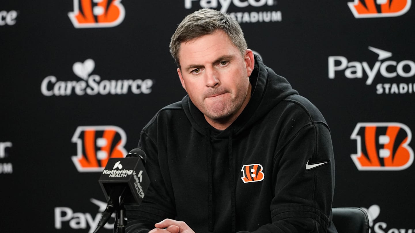 Bengals Head Coach Zac Taylor speaks at a press conference after wrapping up the 2025 season.