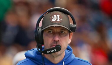 Indianapolis Colts head coach Shane Steichen walks the sidelines