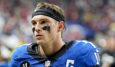 Indianapolis Colts wide receiver Alec Pierce leaves the field