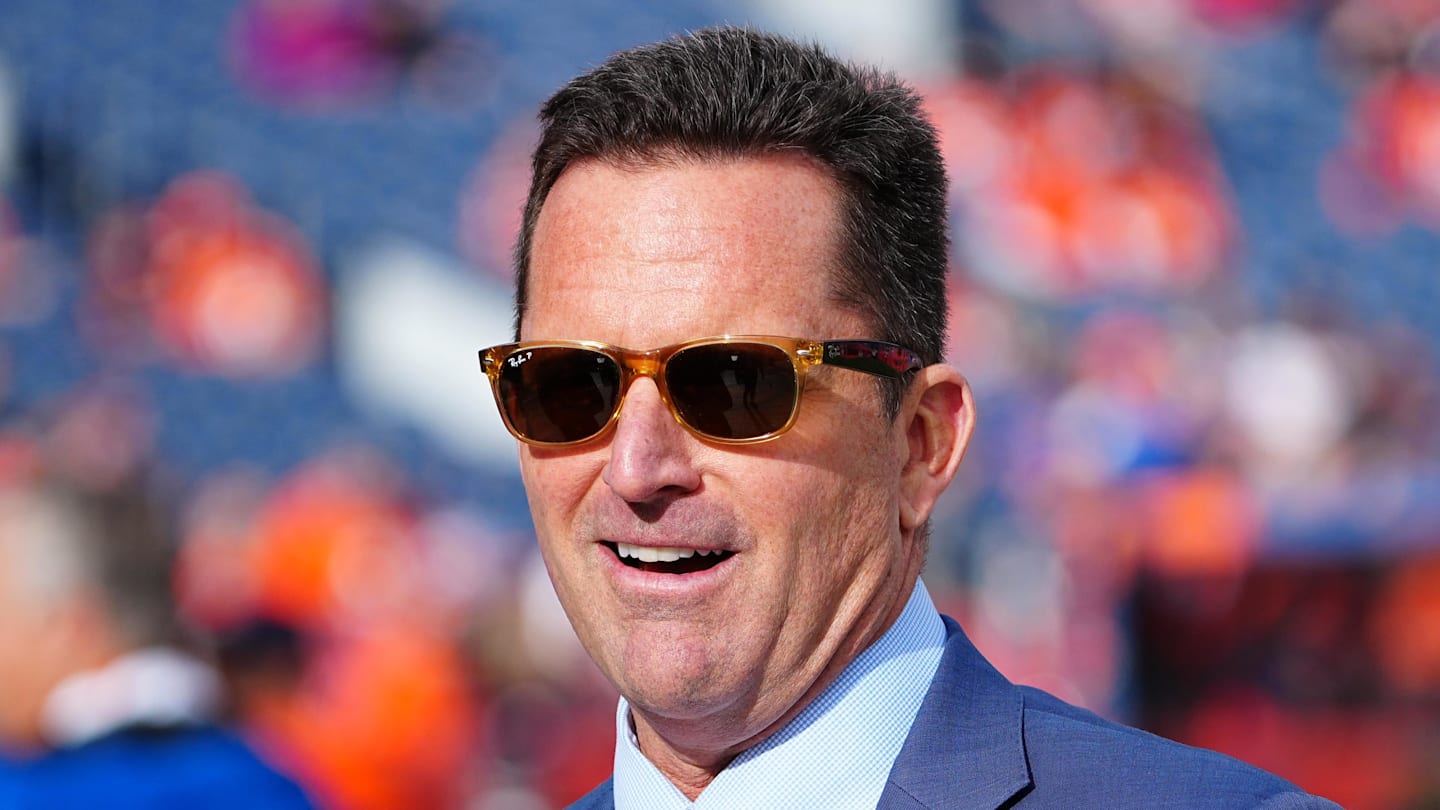 Nov 28, 2021; Denver, Colorado, USA; Denver Broncos general manager George Paton before the game against the Los Angeles Chargers at Empower Field at Mile High. Mandatory Credit: Ron Chenoy-Imagn Images