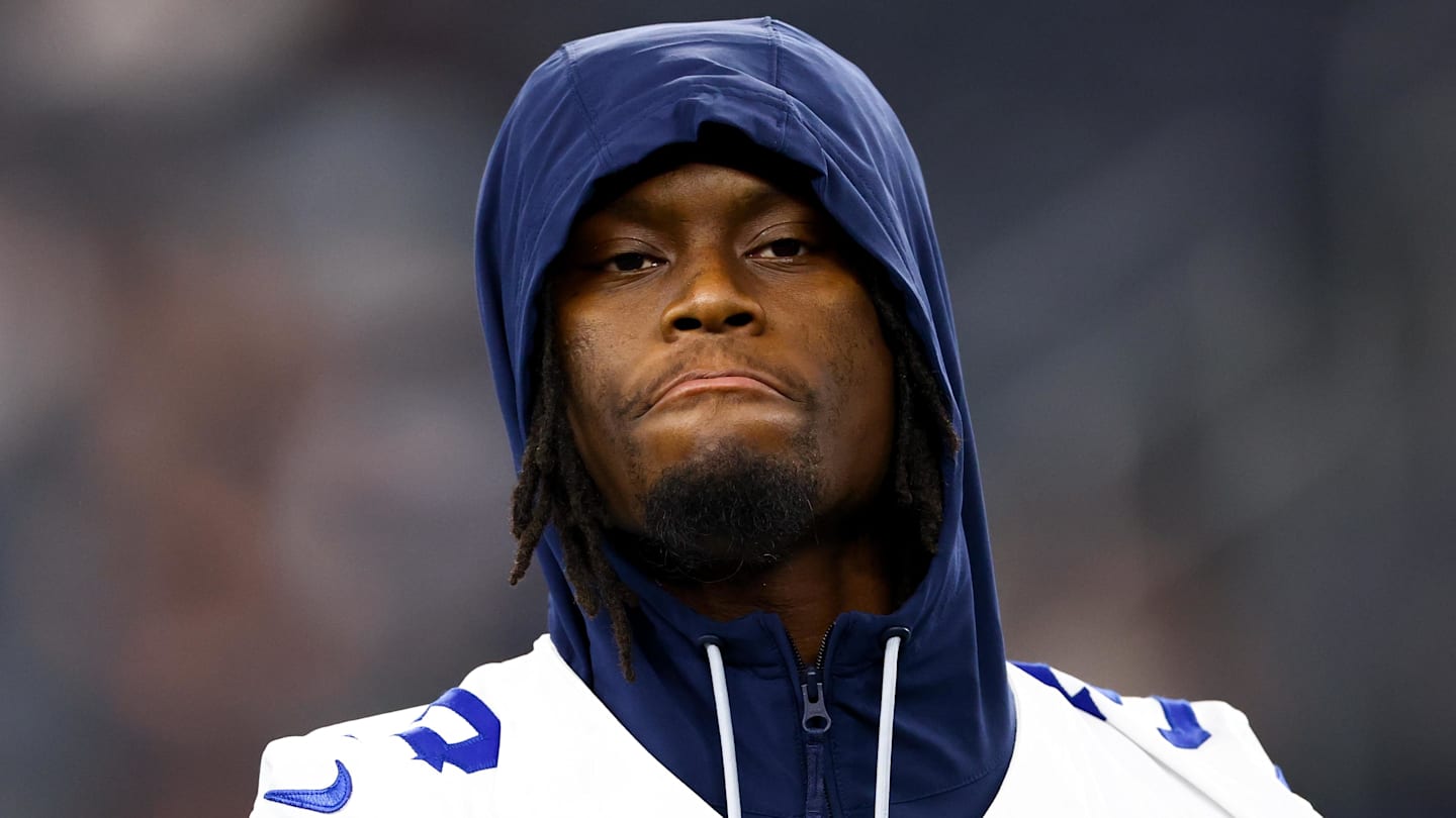 Aug 22, 2025; Arlington, Texas, USA; Dallas Cowboys wide receiver George Pickens (3) before the game against the Atlanta Falcons at AT&T Stadium. Mandatory Credit: Kevin Jairaj-Imagn Images