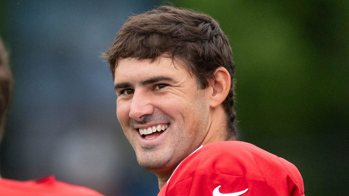 Indianapolis Colts quarterback Daniel Jones laughs