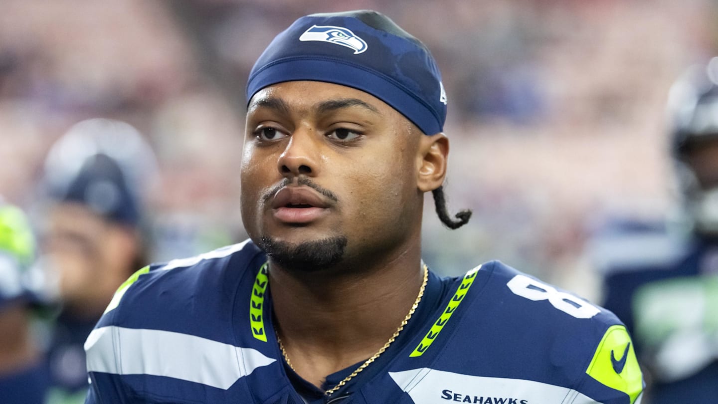 Sep 25, 2025; Glendale, Arizona, USA; Seattle Seahawks safety Coby Bryant (8) against the Arizona Cardinals at State Farm Stadium. Mandatory Credit: Mark J. Rebilas-Imagn Images