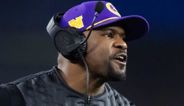 Minnesota Vikings defensive coordinator Brian Flores