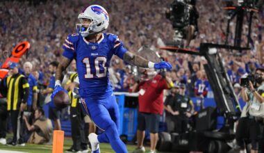 Jan 11, 2026; Jacksonville, FL, USA; Buffalo Bills general manager Brandon Beane before an an AFC Wild Card Round game against the Jacksonville Jaguars at EverBank Stadium. Mandatory Credit: Melina Myers-Imagn Images