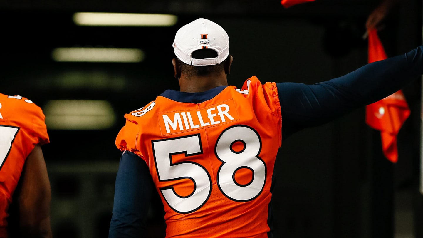 Aug 29, 2019; Denver, CO, USA; Denver Broncos linebacker Von Miller (58) hi-fives fans as he leaves the field after the game against the Arizona Cardinals at Broncos Stadium at Mile High. Mandatory Credit: Isaiah J. Downing-Imagn Images