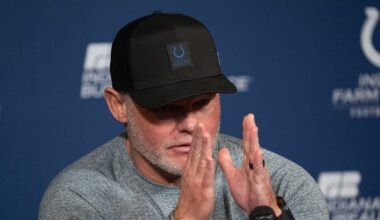 Indianapolis Colts General Manager Chris Ballard speaks with media Thursday, Jan. 8, 2026, at the Colts practice facility in Indianapolis.