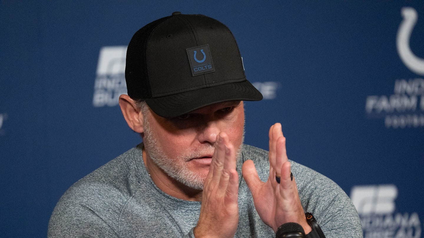 Indianapolis Colts General Manager Chris Ballard speaks with media Thursday, Jan. 8, 2026, at the Colts practice facility in Indianapolis.