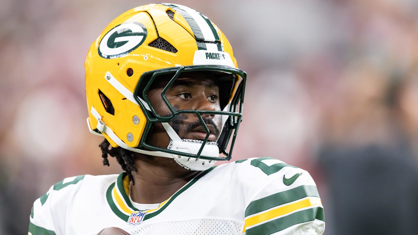 Oct 19, 2025; Glendale, Arizona, USA; Green Bay Packers quarterback Malik Willis (2) against the Arizona Cardinals at State Farm Stadium. Mandatory Credit: Mark J. Rebilas-Imagn Images