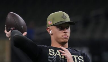 New Orleans Saints quarterback Spencer Rattler