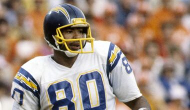 Dec 13, 1981; Tampa, FL, USA; FILE PHOTO; San Diego Chargers tight end Kellen Winslow (80) on the field against the Tampa Bay Buccaneers at Tampa Stadium. Mandatory Credit: Manny Rubio-Imagn Images