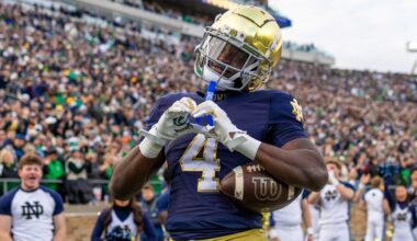 Notre Dame Fighting Irish running back Jeremiyah Love