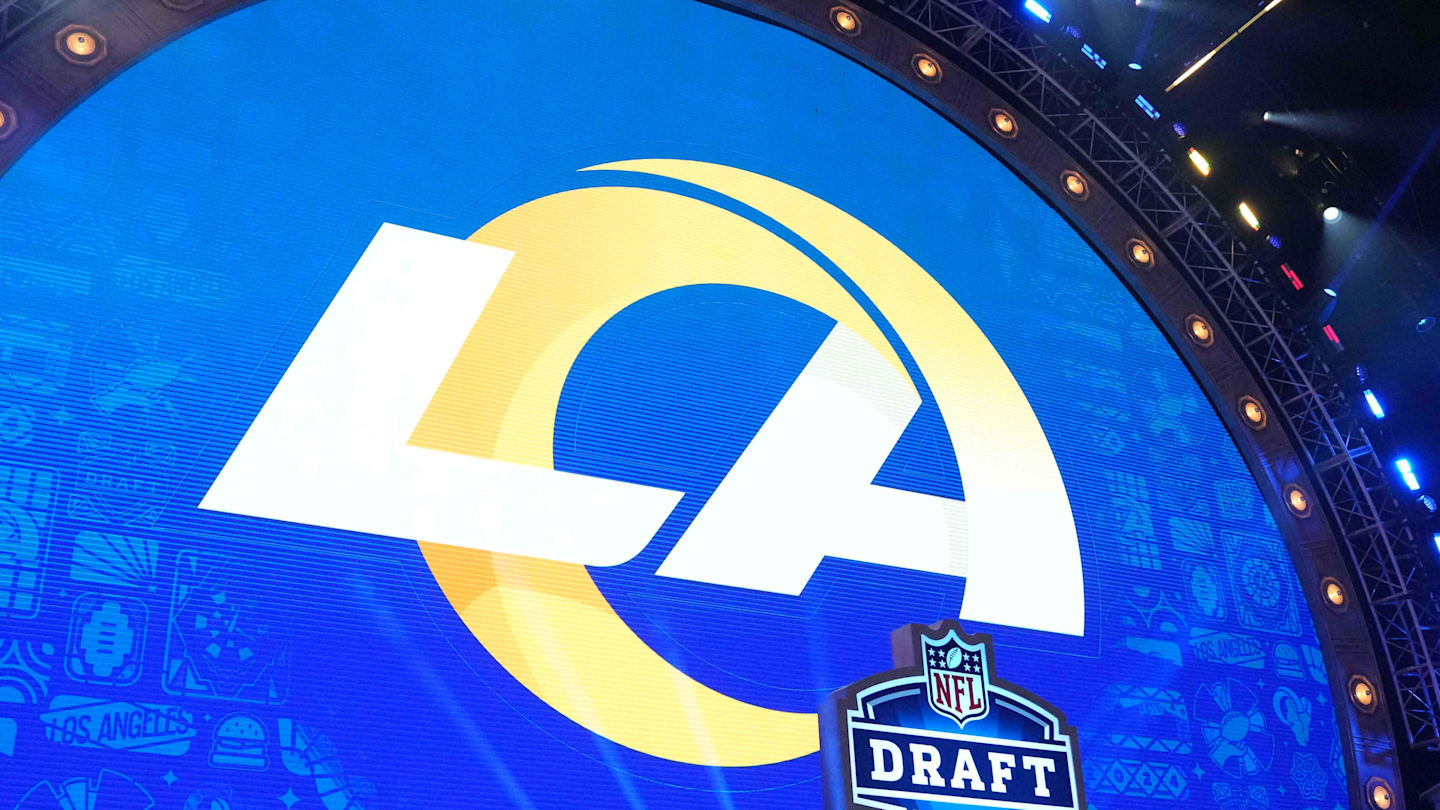 Los Angeles Rams logo at the NFL Draft. Mandatory Credit: Kirby Lee-Imagn Images
