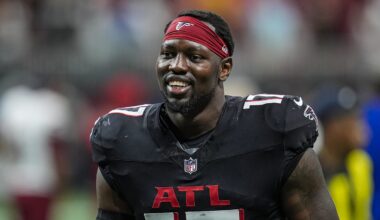 Atlanta Falcons linebacker Arnold Ebiketie