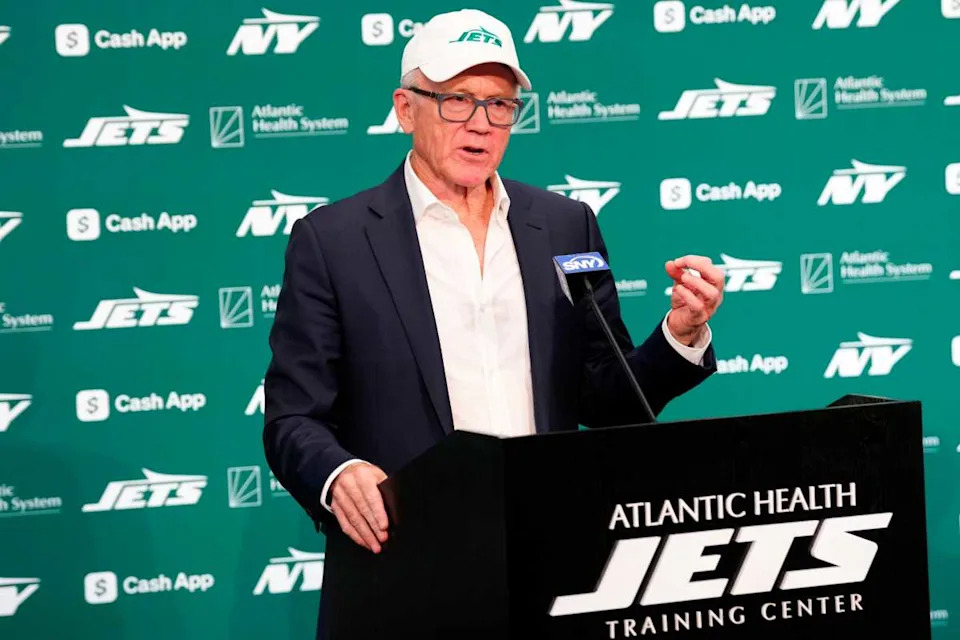 Woody Johnson, primary owner of the New York Jets, is shown during a press conference, at the Atlantic Health Jets Training Center, Monday, January 27, 2025, in Florham Park.© Kevin R. Wexler-NorthJersey.com / USA TODAY NETWORK via Imagn Images.